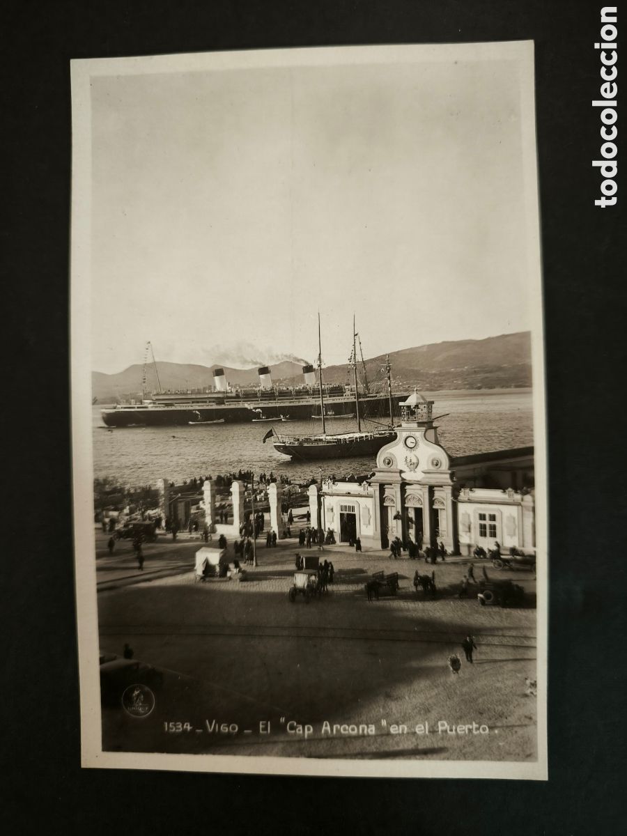 Postales: Fotograf&iacute;a postal Vigo. El Cap Arcona en el puerto. Ediciones Unique. Galicia.