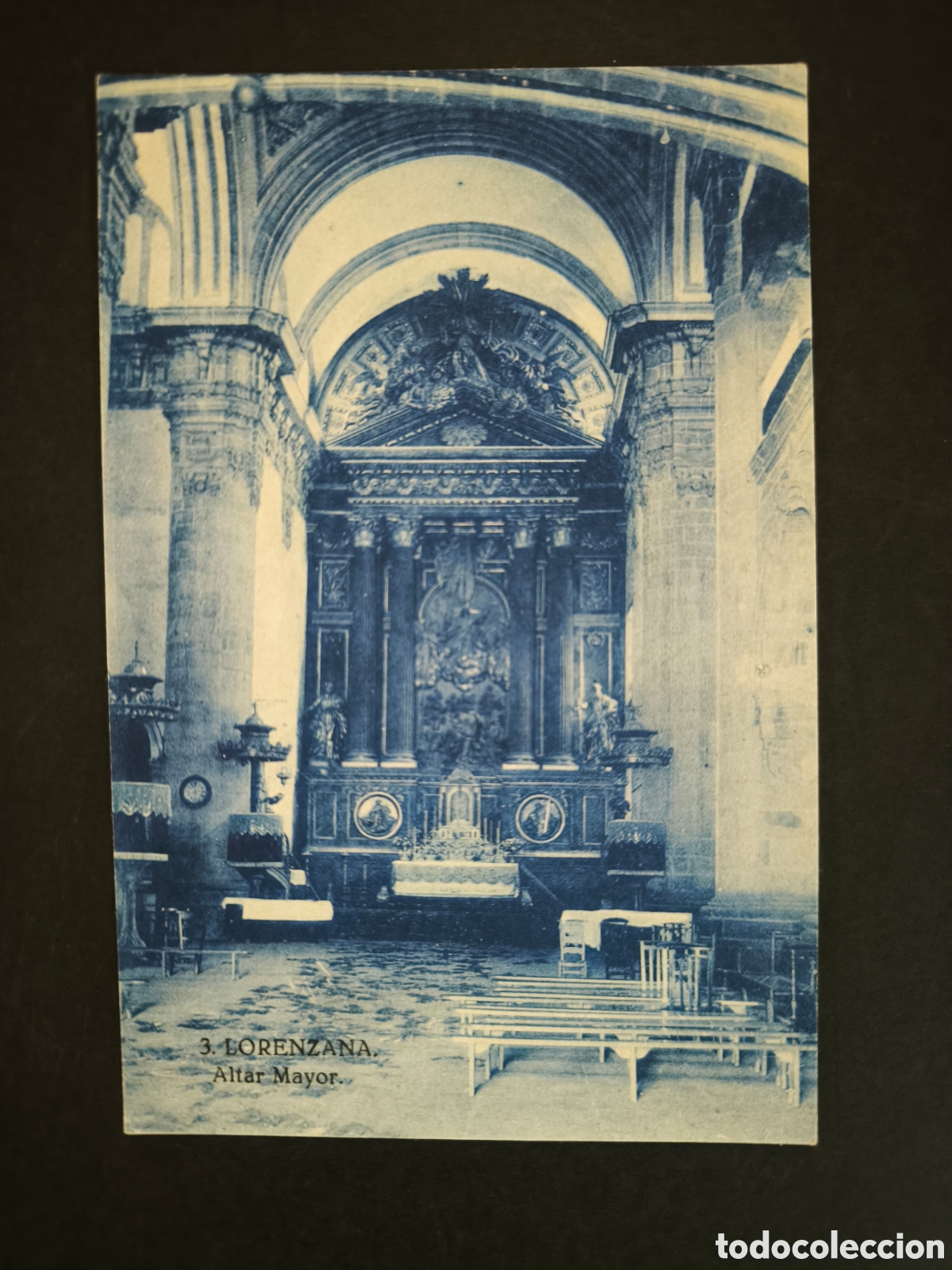 Postales: Postal Lorenzana, Lugo. Altar mayor. A&ntilde;o 1942. Circulada.