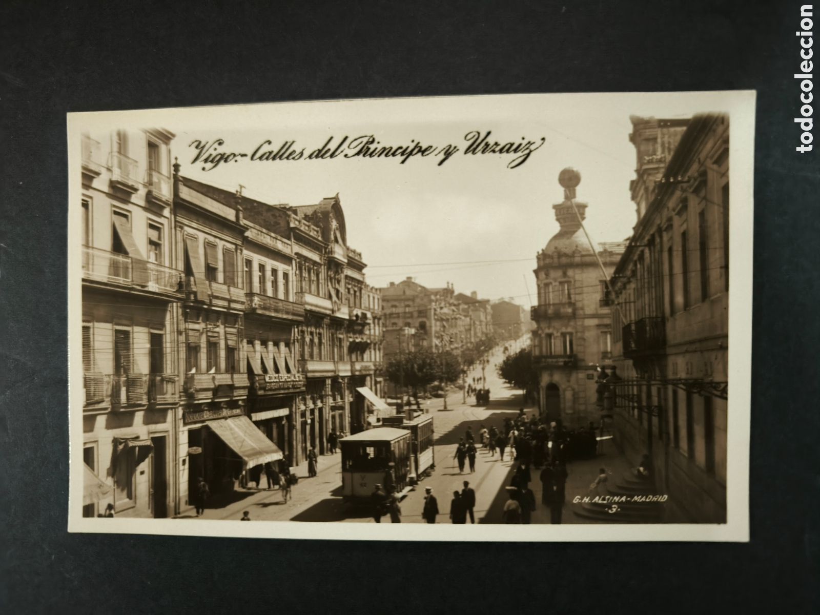 Postales: Fotograf&iacute;a postal Vigo. Calles de Pr&iacute;ncipe y Urzaiz. Galicia.