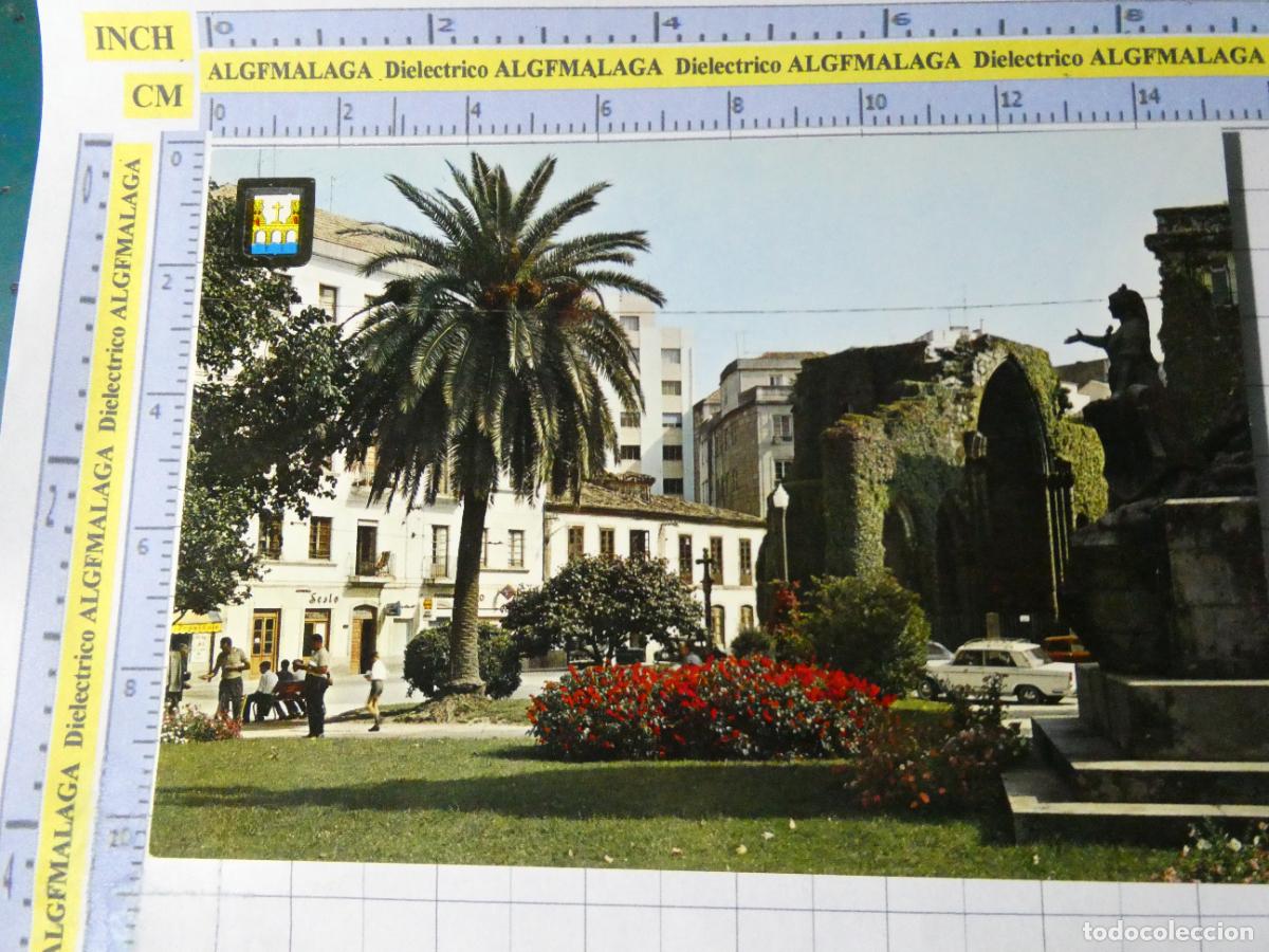 Postales: POSTAL DE PONTEVEDRA. A&Ntilde;O 1967. RUINAS DE SANTO DOMINGO Y MONUMENTO A LOS H&Eacute;ROES PUENTE SAMPAYO 2382