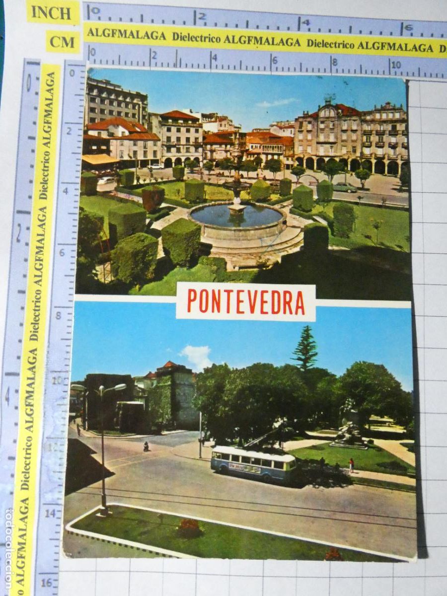 Postales: POSTAL DE PONTEVEDRA. A&Ntilde;O 1965. VISTAS. TROLEB&Uacute;S. 180 PARIS. 2390
