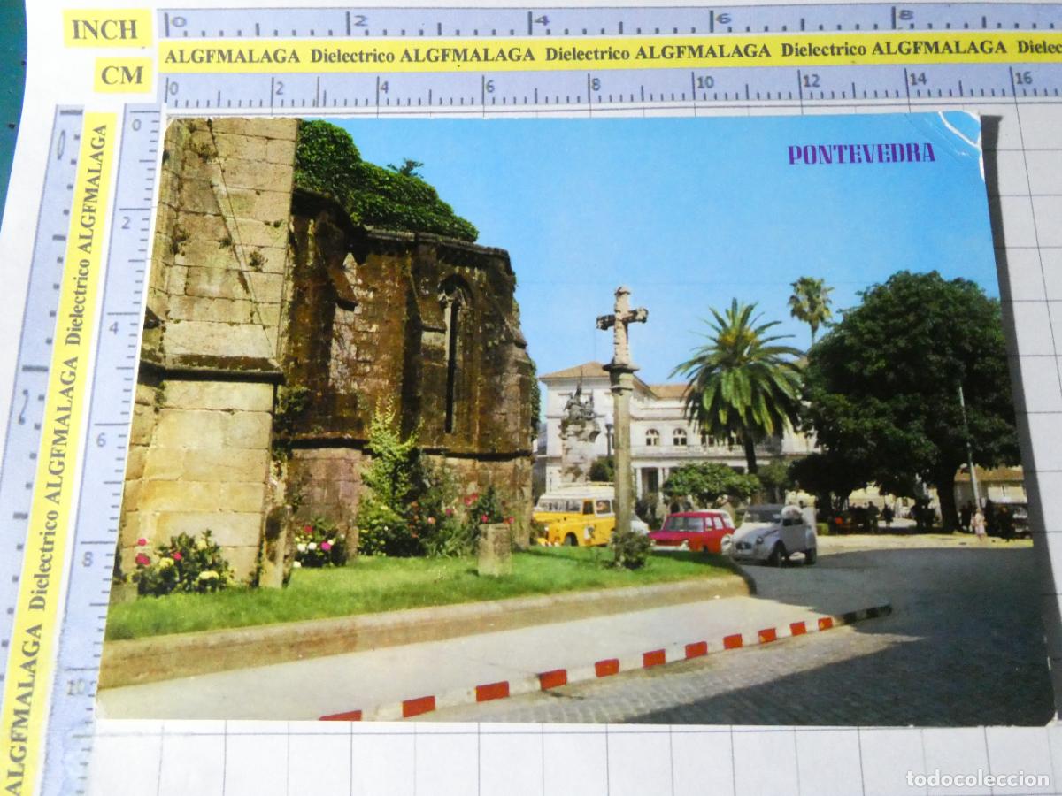 Postales: POSTAL DE PONTEVEDRA. A&Ntilde;O 1970. RUINAS DE SANTO DOMINGO MUSEO ARQUEOL&Oacute;GICO LAND ROVER CITROEN. 2391