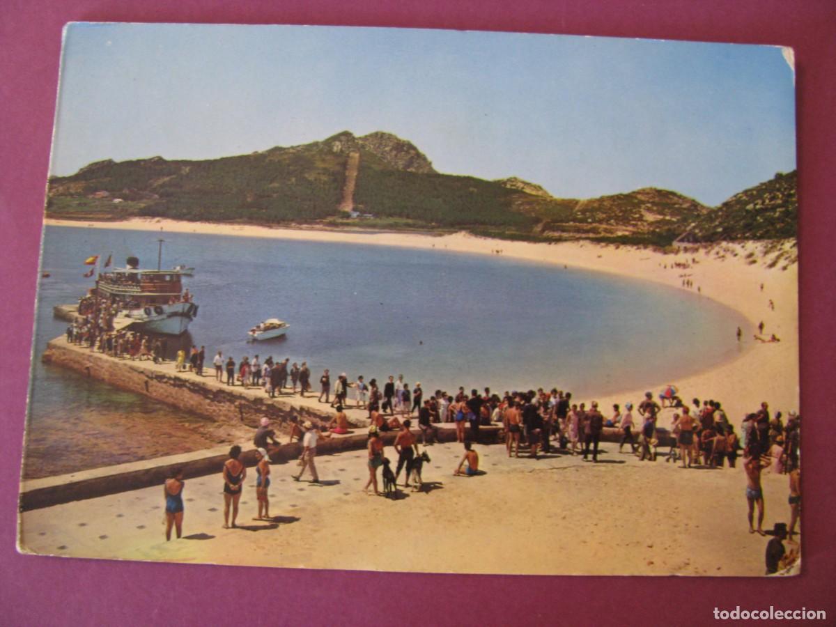 Postales: POSTAL DE VIGO. ISLAS CIES, DESEMBOCADERO Y PLAYA. ARRIBAS