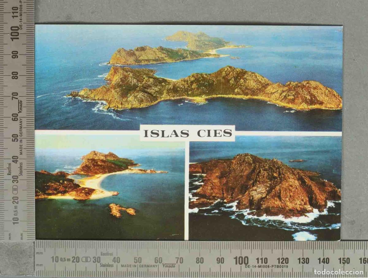 Postales: POSTAL. Vistas A&eacute;reas de las Islas C&iacute;es - Vigo - Galicia