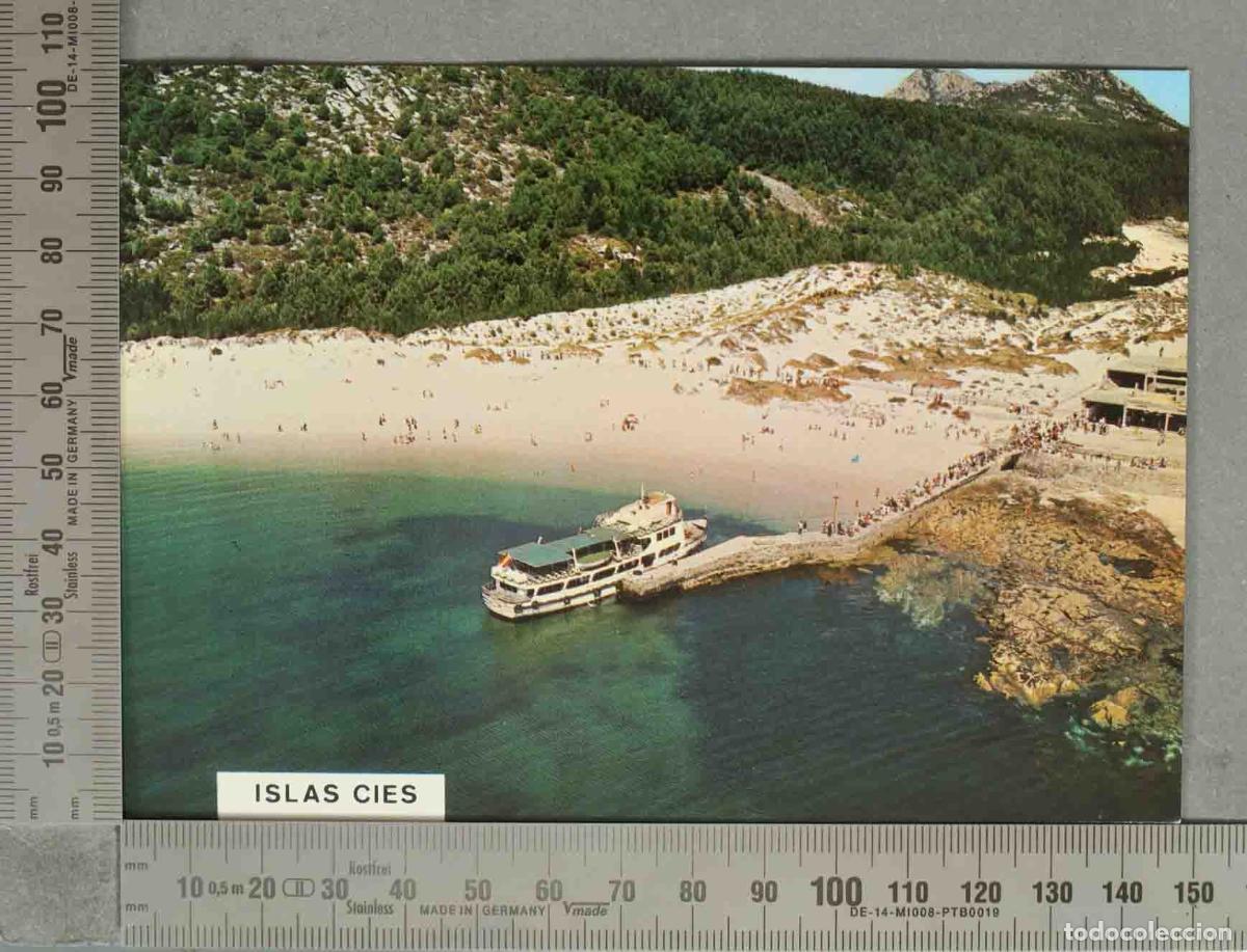 Postales: POSTAL. Vigo - Islas C&iacute;es - R&iacute;a de Vigo - Playa de Rodas - Vapor Islas Ficas