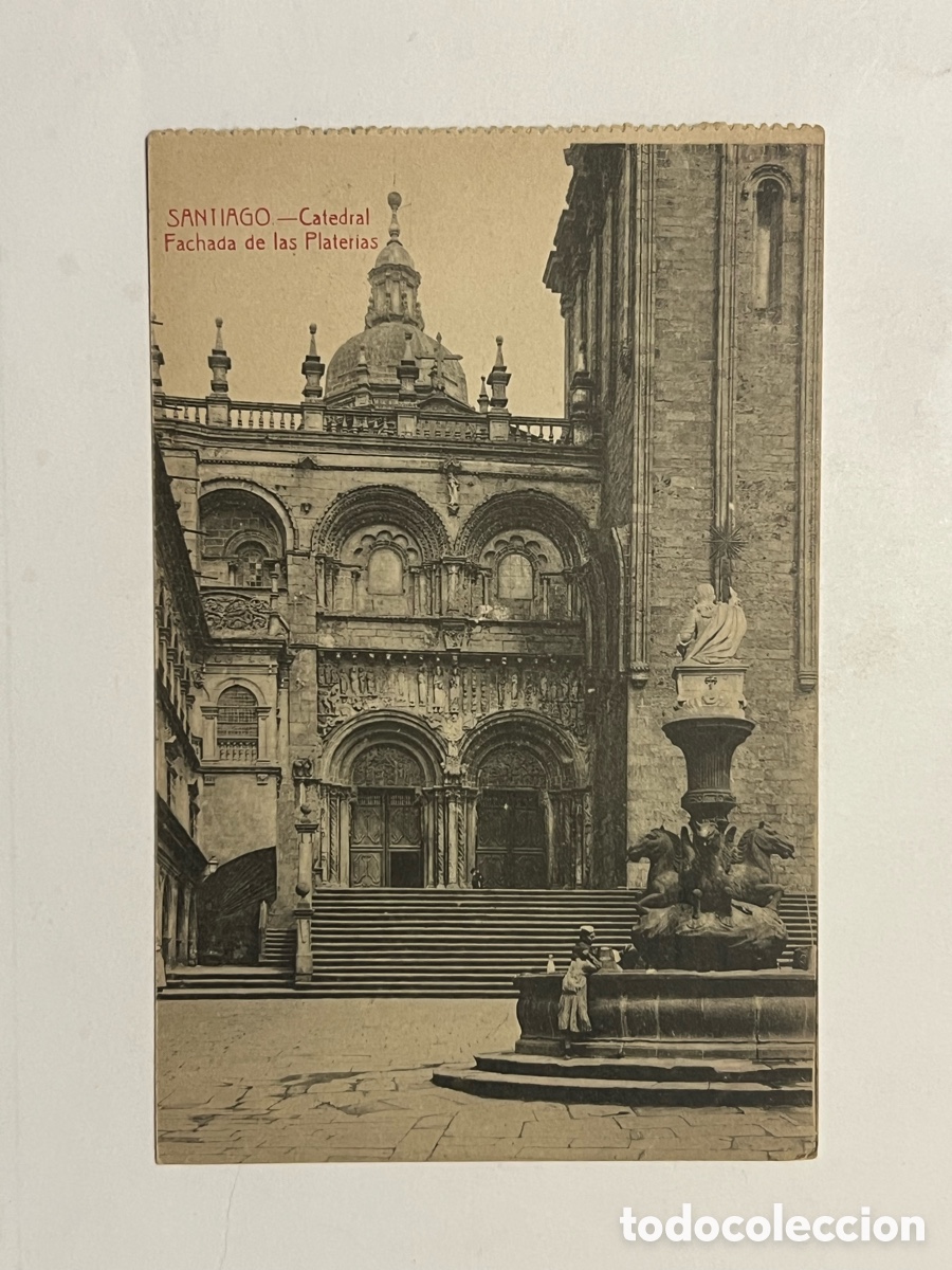 Postales: SANTIAGO. Postal animada Catedral Fachada de las Platerias. Edic. EL SOL (h.1910?) S/C