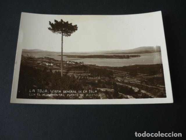 Postais: LA TOJA PONTEVEDRA VISTA GENERAL DE LA ISLA CON EL MONUMENTAL PUENTE DE ACCESO