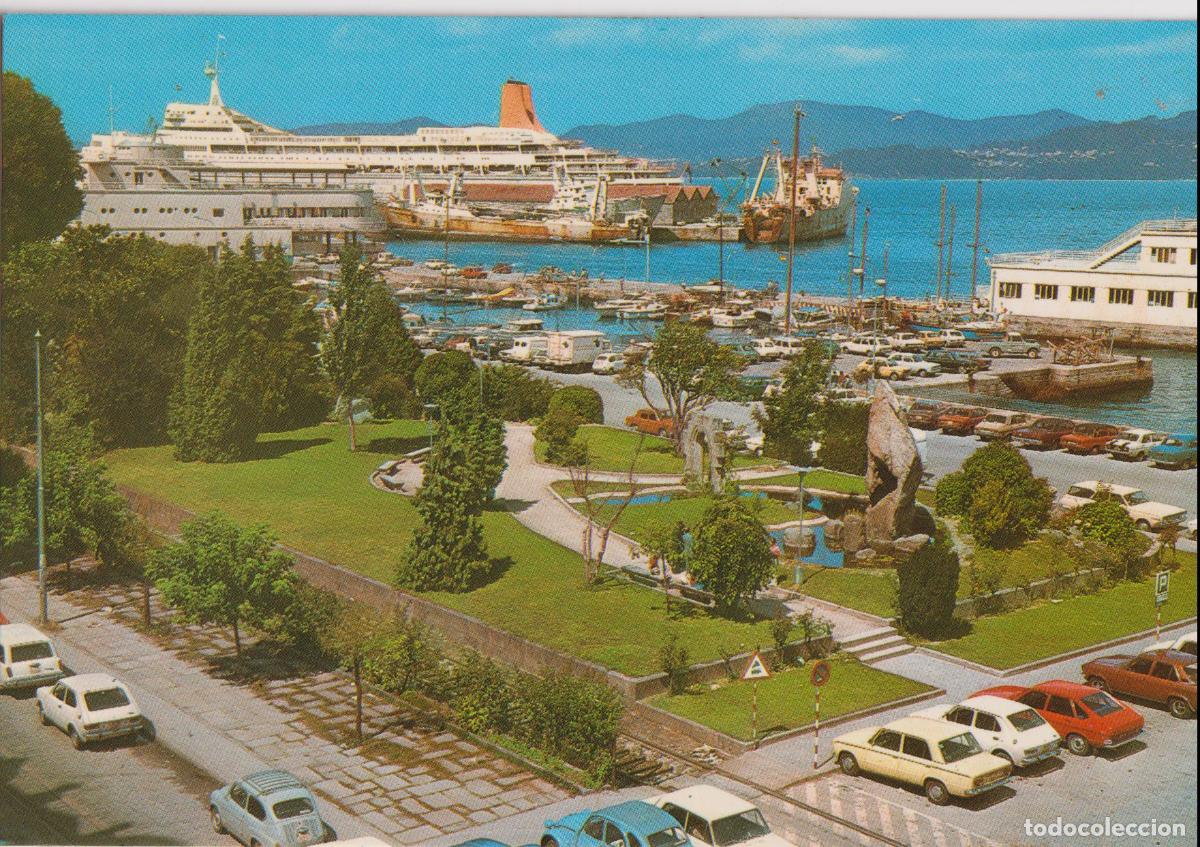 Postales: VIGO, JARDINES DE ELDUAYEN, VISTA PARCIAL DEL PUERTO &ndash; POSTALES FAMA 3492 &ndash; ESCRITA