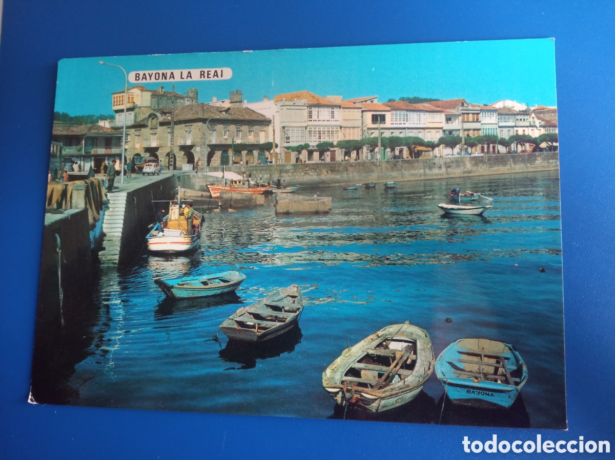 Postales: Antigua postal fotogr&aacute;fica, Bayona La Real (Pontevedra) Muelle y Paseo de Elduayen
