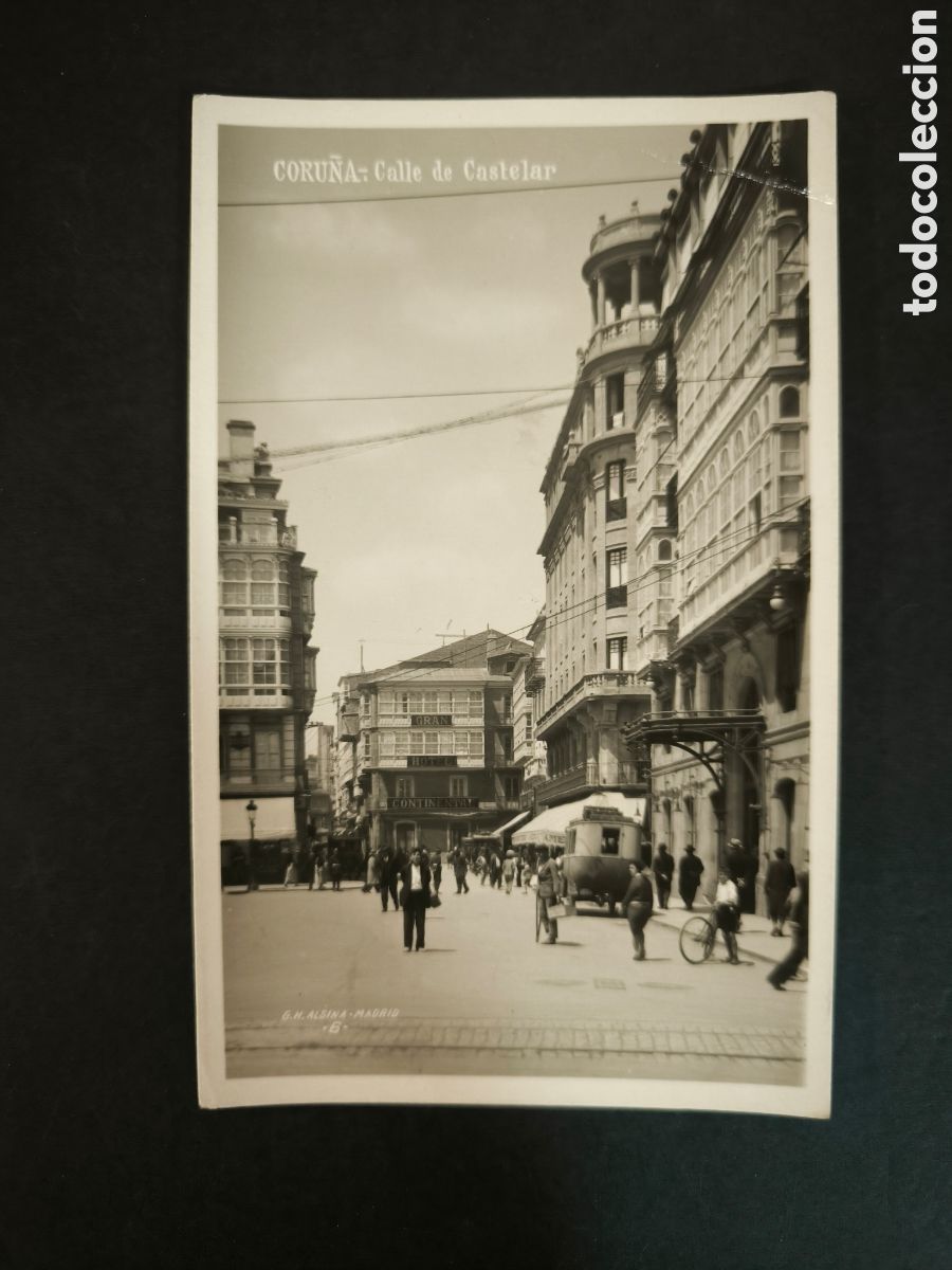 Postales: Postal G. H. Alsina. Coru&ntilde;a calle de Castelar. Circulada en 1932.