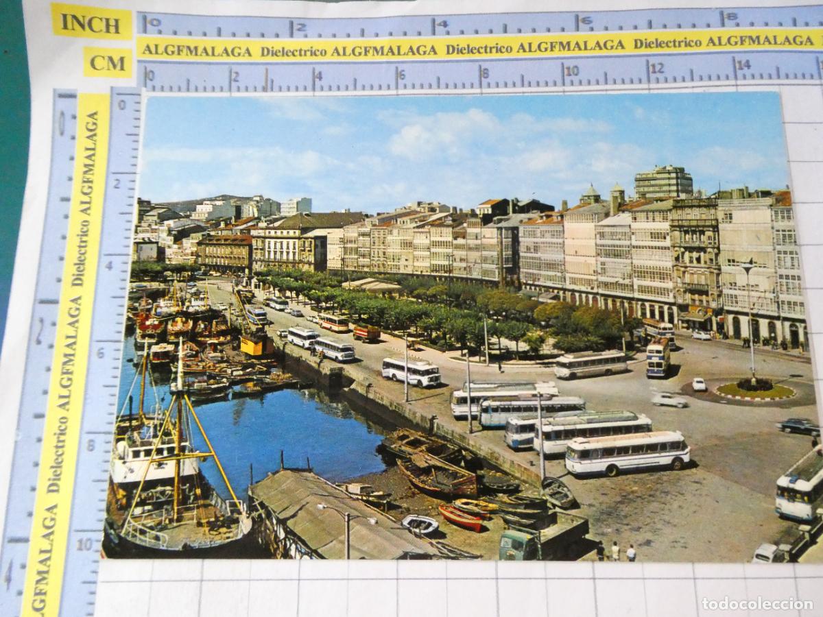 Postales: POSTAL DE LA CORU&Ntilde;A. A&Ntilde;O 1969. AVENIDA DE LA MARINA AUTOBUSES AUTOCARES 63 GARRABELLA 36. 3656