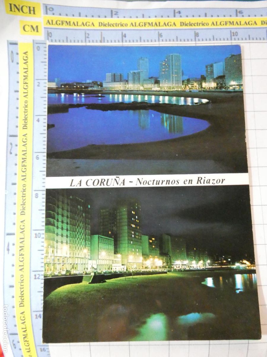 Postales: POSTAL DE LA CORU&Ntilde;A. A&Ntilde;O 1971. RIAZOR VISTA NOCTURNA 3276 FAMA. 3671