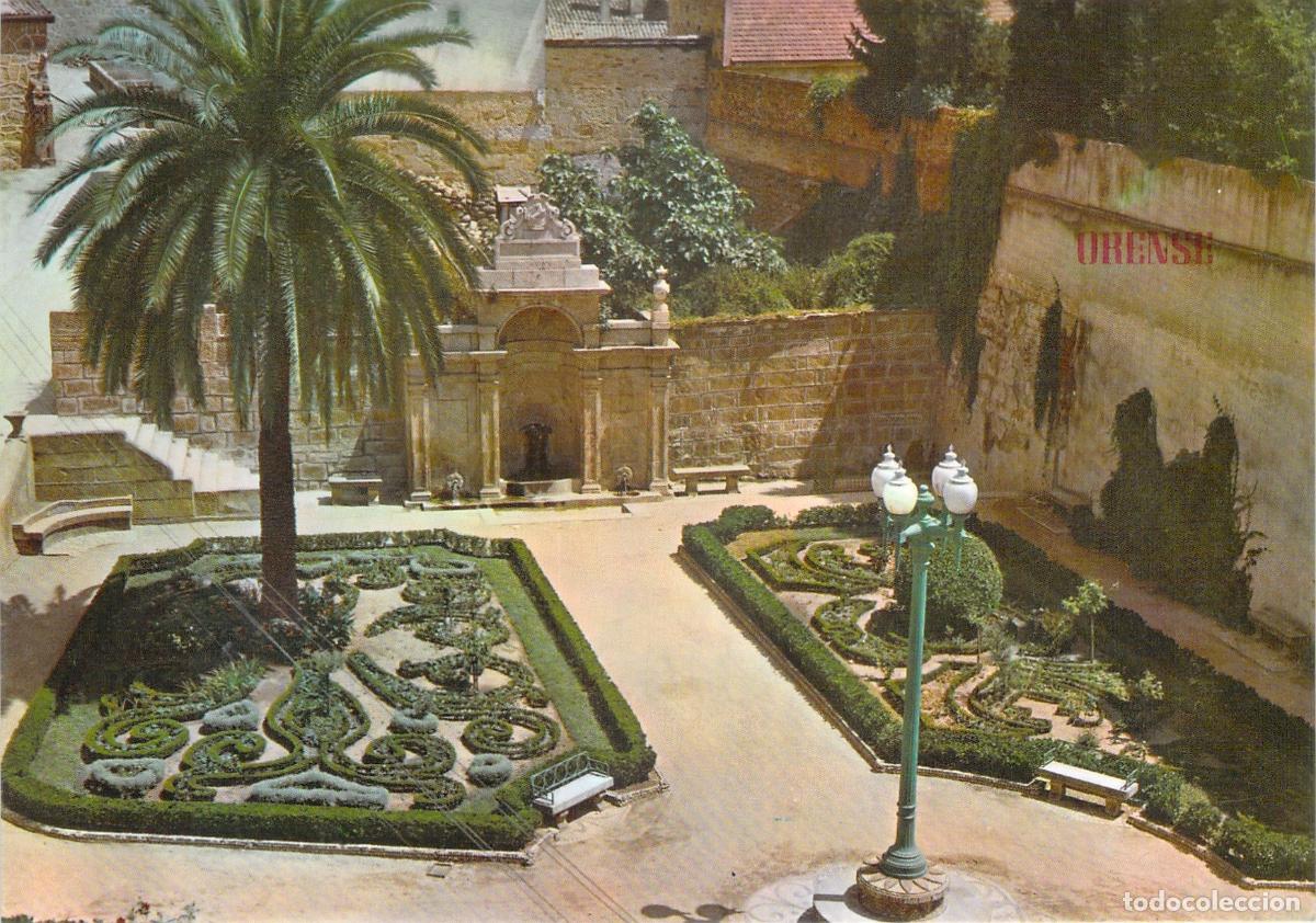 Postales: Postal Orense Fuente de las Burgas y Jardines