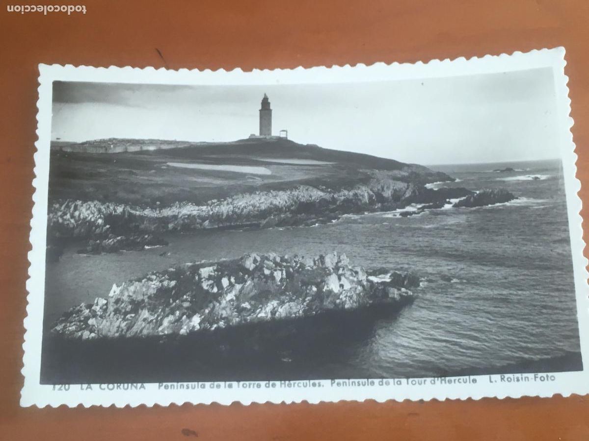 Postales: la coru&ntilde;a peninsula de la torre de hercules postal fotografica original circulada