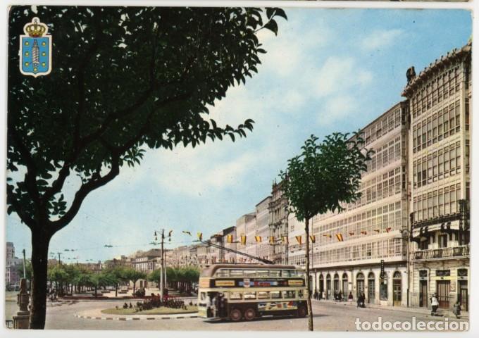 Postales: em04707 la coru&ntilde;a avenida de la marina 1964 valman n&ordm;15 sc autobus de dos pisos