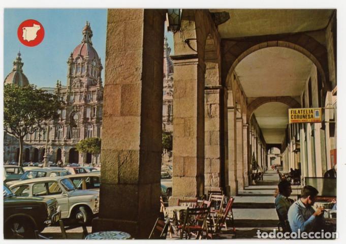 Postales: em04710 la coru&ntilde;a soportales de la plaza maria pita 1976 alarde n&ordm;62 sc seat 600 850