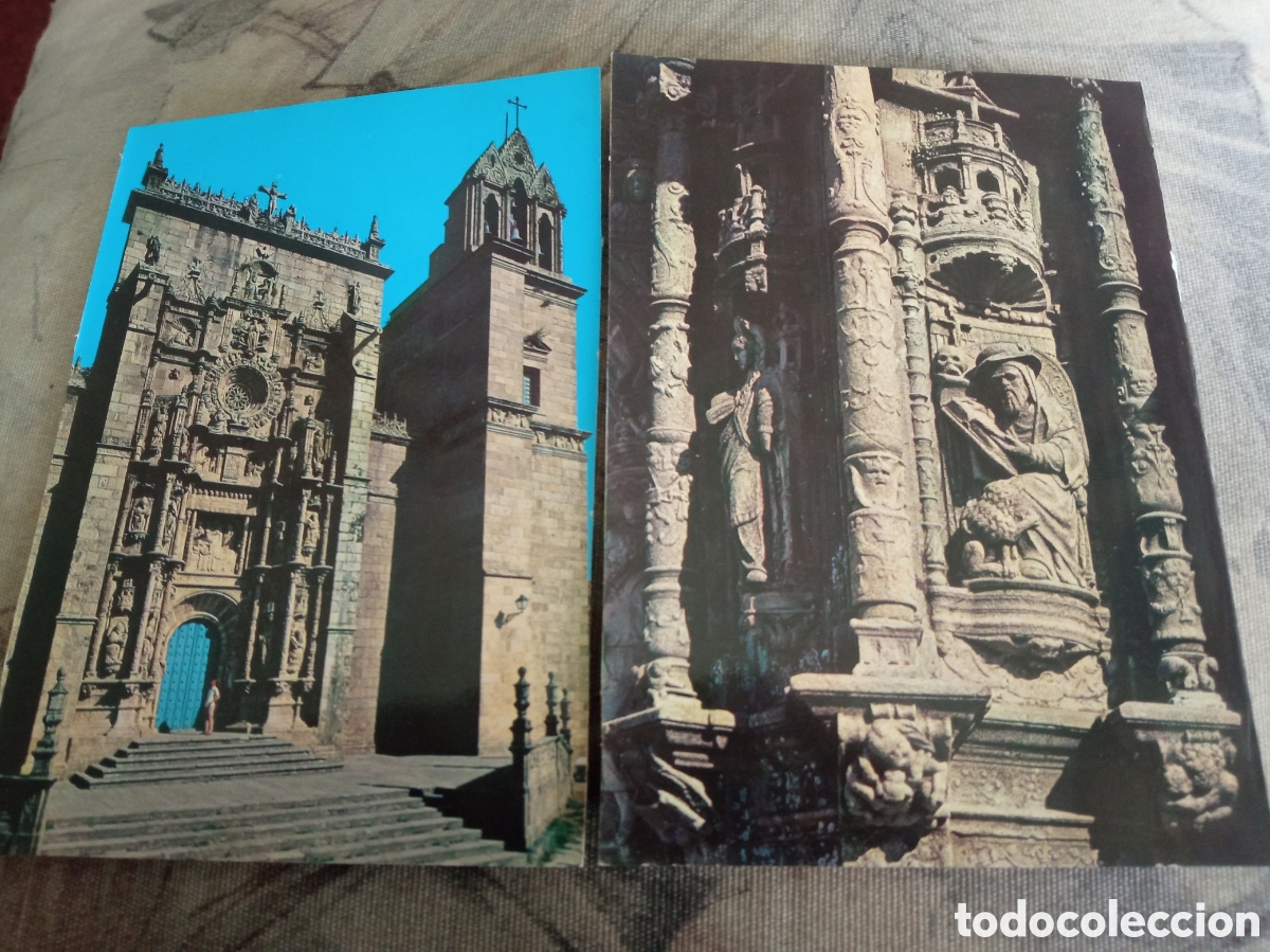 Postales: Dos antiguas postales postales fotogr&aacute;ficas, Catedral de Pontevedra