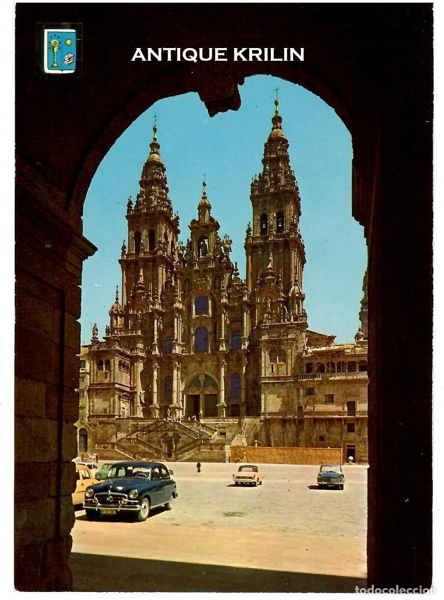 Postales: SANTIAGO COMPOSTELA N&ordm; 9 CATEDRAL , FACHADA OBRADOIRO / ESCUDO DE ORO / SIN FRANQUEAR