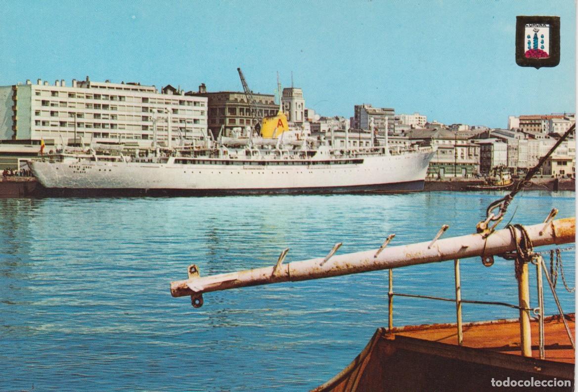 Postales: POSTAL A CORU&Ntilde;A. MUELLE DE M&Eacute;NDEZ N&Uacute;&Ntilde;EZ. DOM&Iacute;NGUEZ