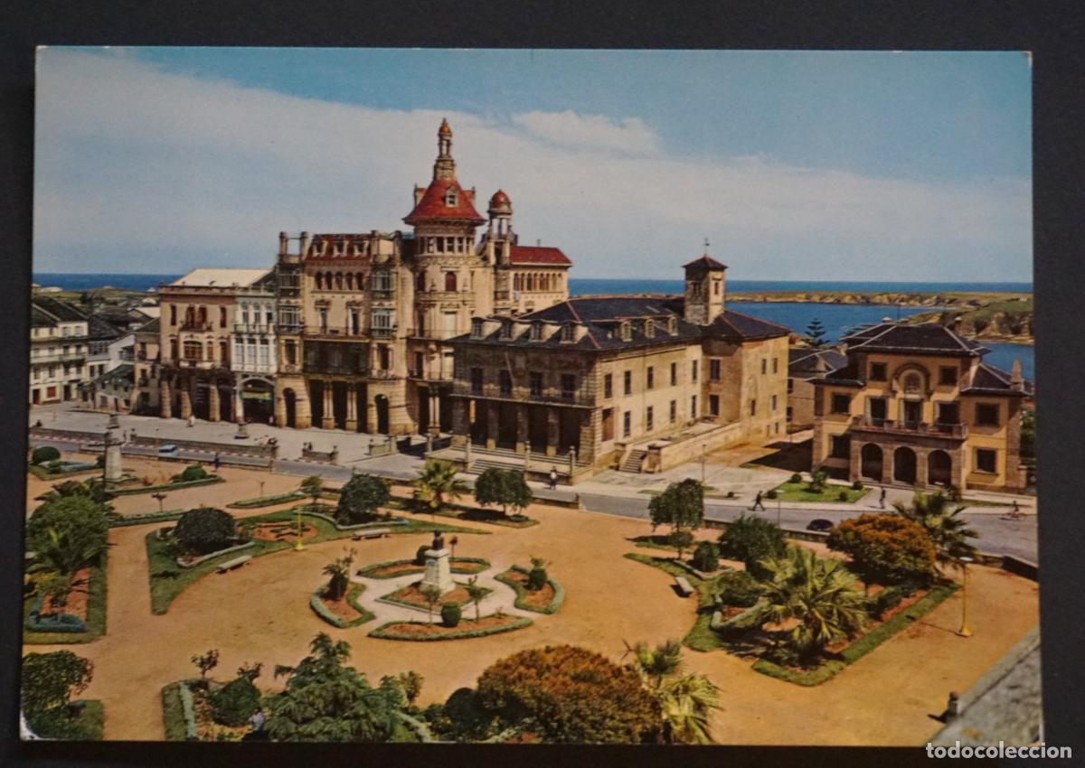 Postales: Ribadeo (Lugo) Pl. de Espa&ntilde;a y Canton de Los Morenos. Postal circulada a&ntilde;os 70