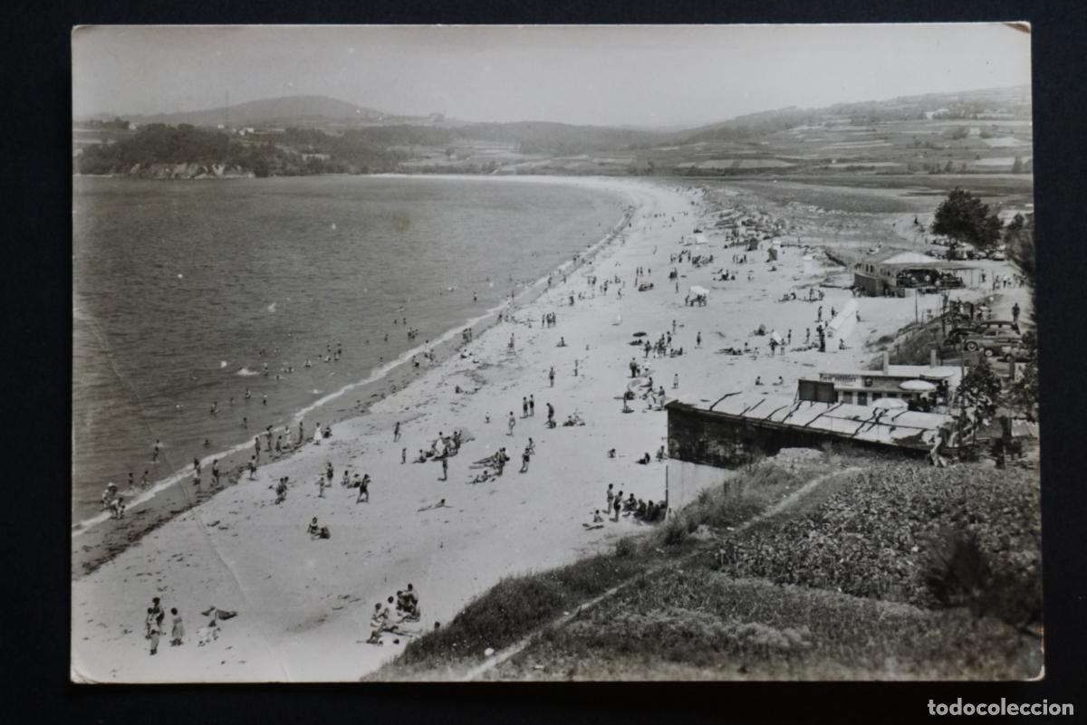Postales: El Ferrol, Playa, postal circulada con sello y matasellos en el a&ntilde;o 1963