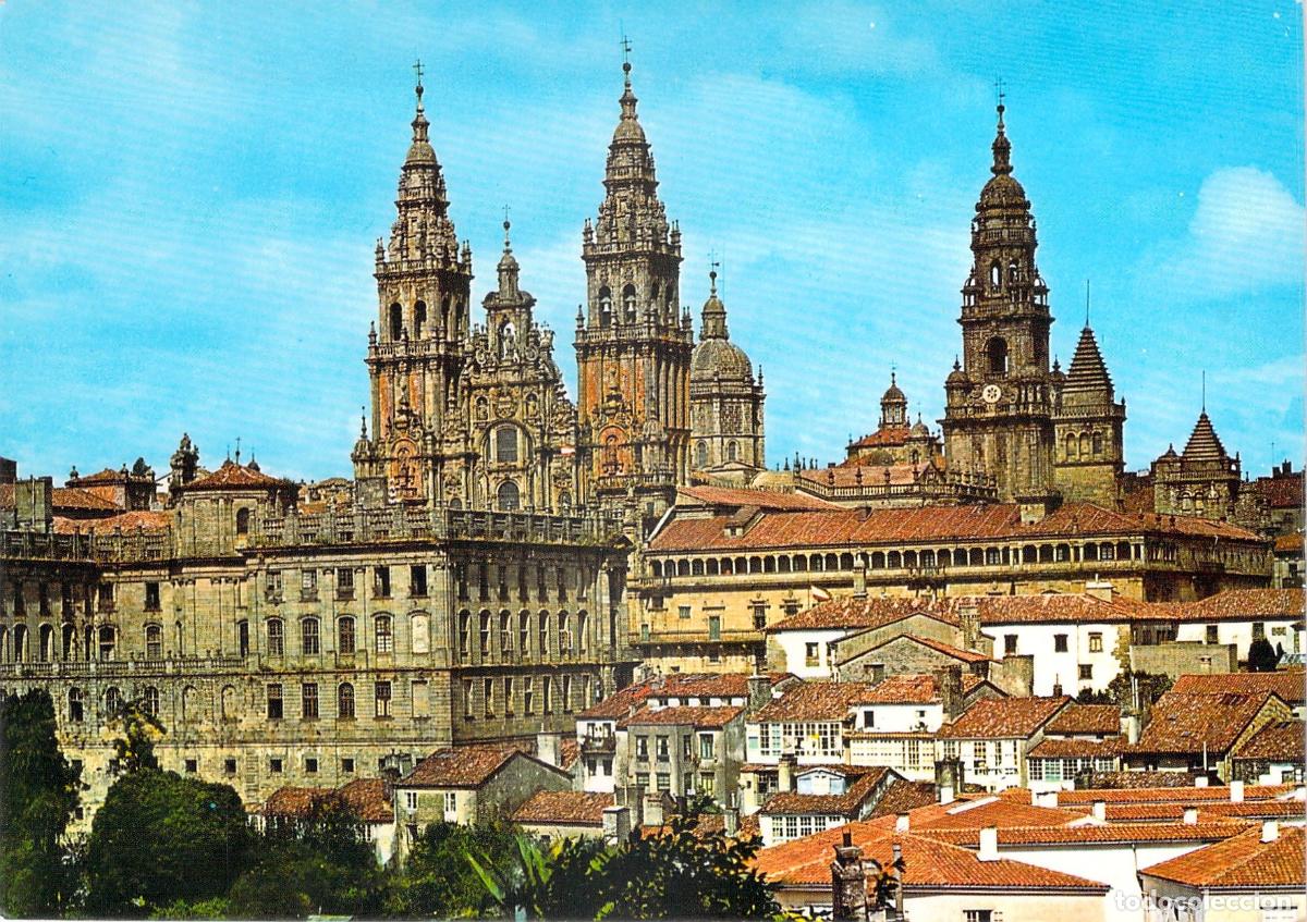 Postales: Postal Santiago de Compostela Vista Parcial y Catedral