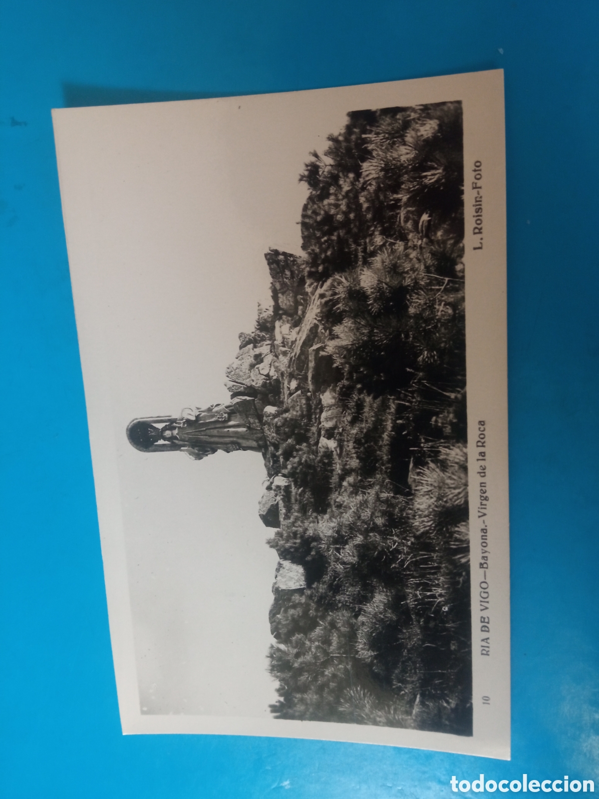 Postales: Antigua postal fotogr&aacute;fica, Ria de Vigo, Bayona, Virgen de la Roca