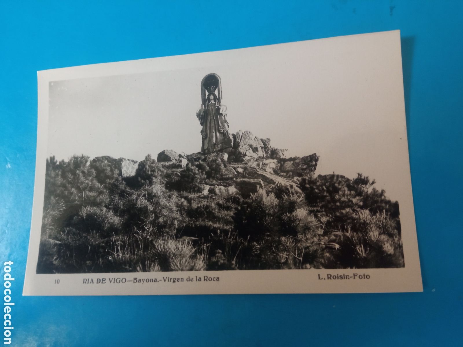 Postales: Antigua postal fotogr&aacute;fica, Ria de Vigo, Bayona, Virgen de la Roca