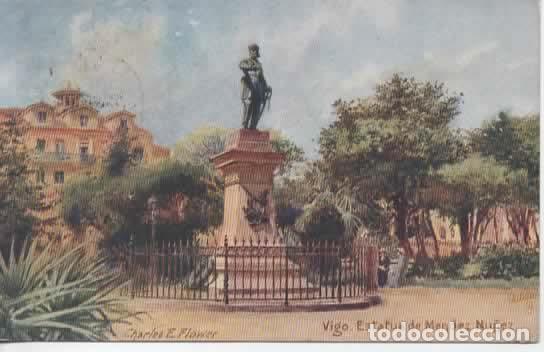 Postales: PONTEVEDRA VIGO ESTATUA DE MENDEZ NU&Ntilde;EZ CON DEFECTOS