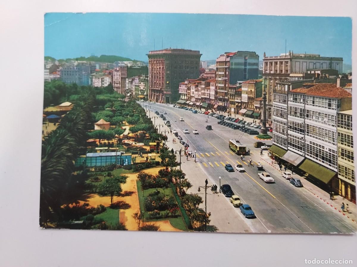 Postales: POSTAL LA CORU&Ntilde;A CANTON GRANDE Y PARQUE. 1962. ESCRITA