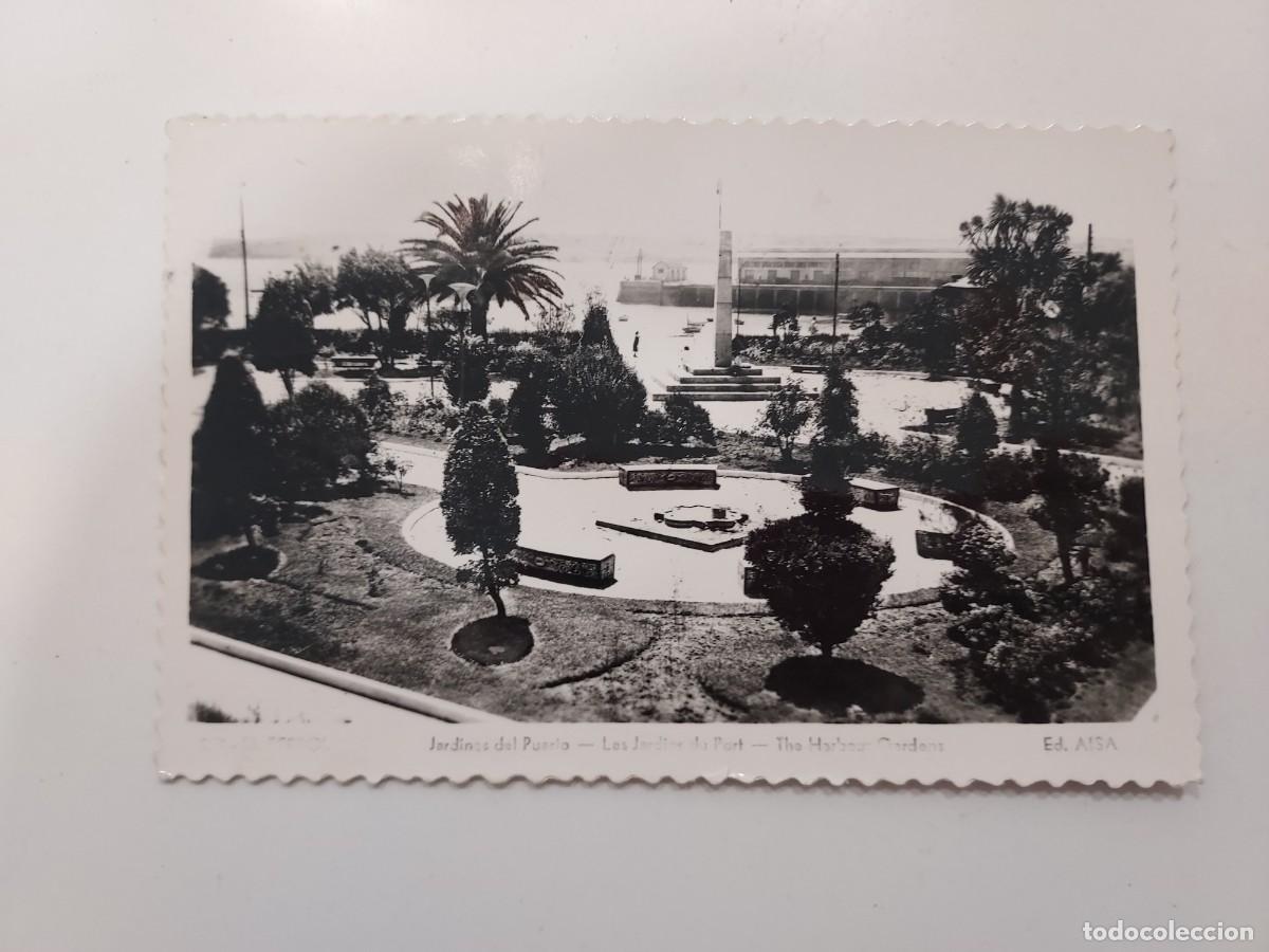 Postales: POSTAL FERROL JARDINES DEL PUERTO. A&Ntilde;OS 1930 1940. CIRCULADA. CORU&Ntilde;A. AISA