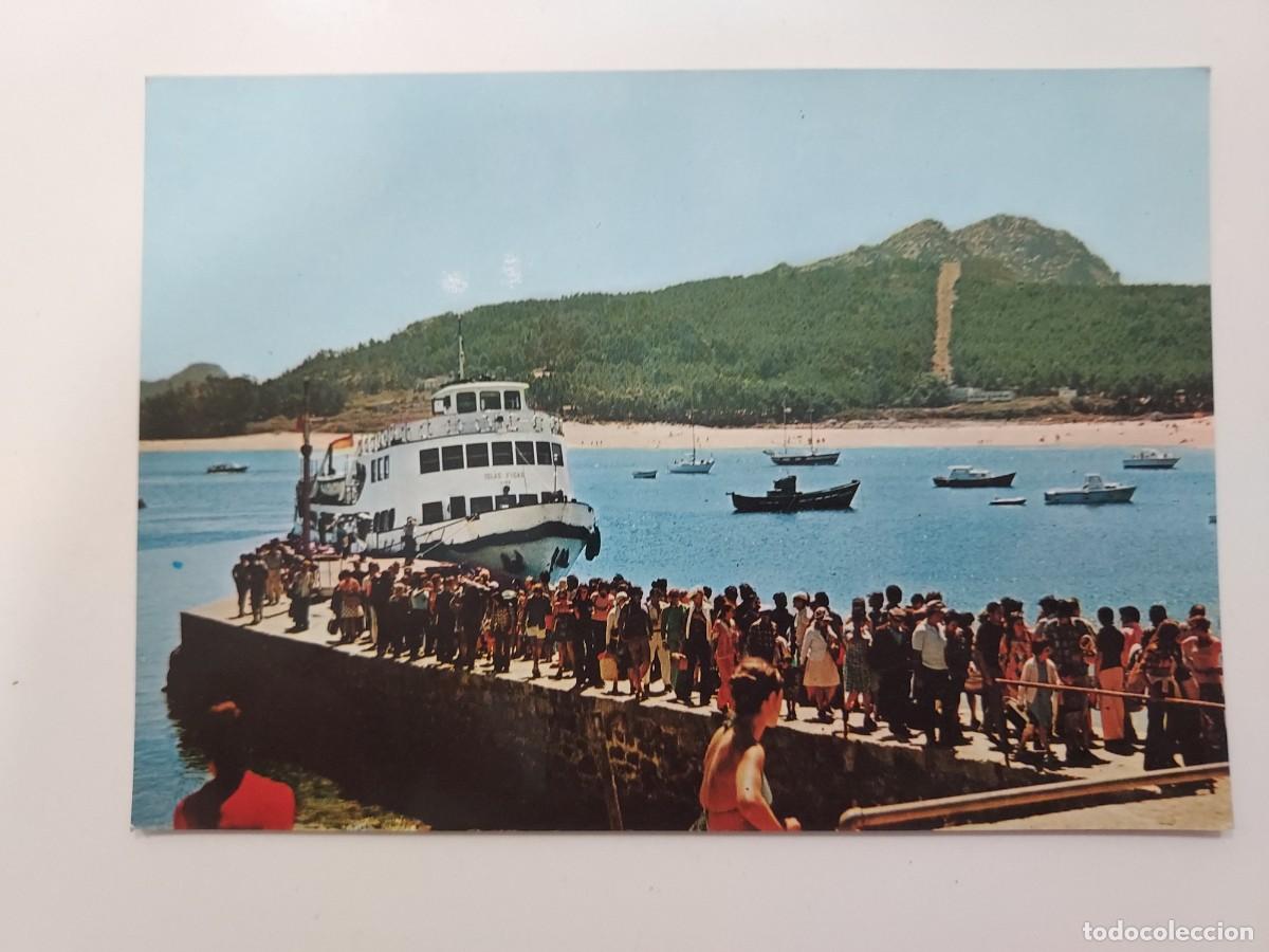 Postales: POSTAL VIGO ISLAS CIES RIA DE VIGO DESEMBARCADERO PLAYA. 1974. SIN CIRCULAR. PONTEVEDRA