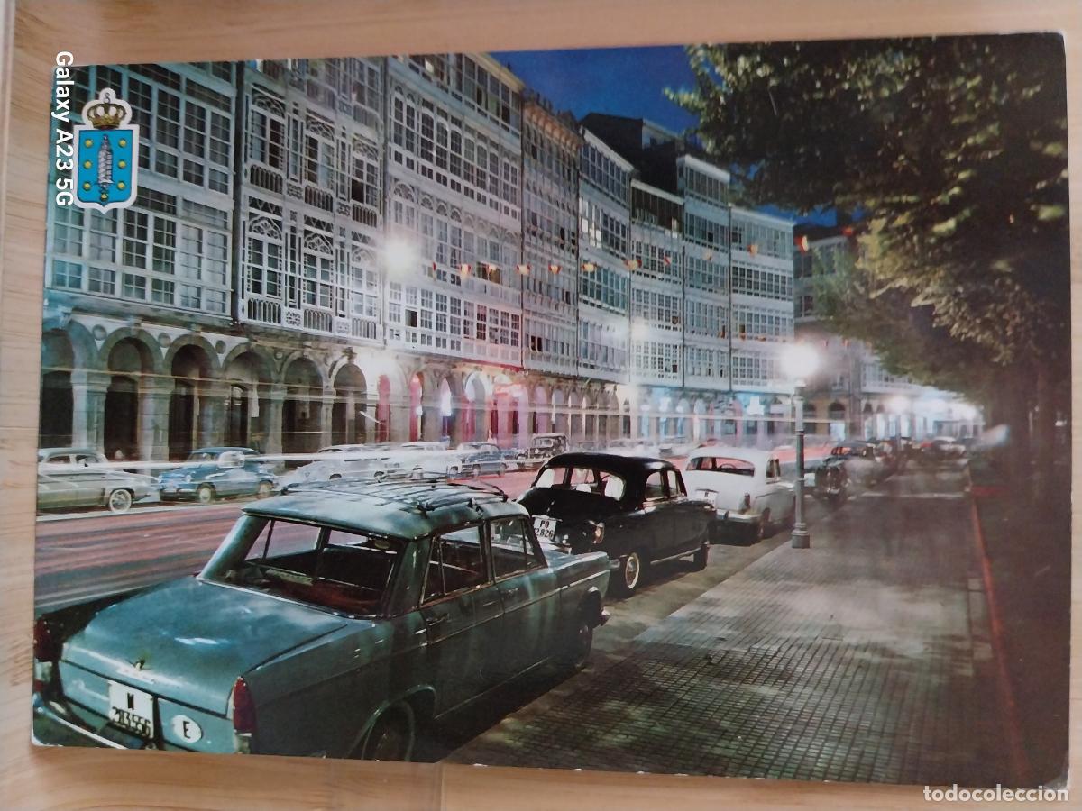 Postales: CORU&Ntilde;A GALERIAS DE LA MARINA ED VALMAN 8 SC ORIGINAL NOCTURNA COCHES CL&Aacute;SICOS