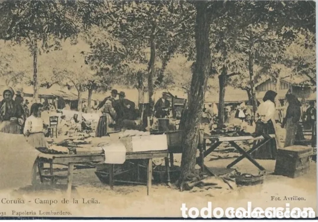 Postales: LA CORU&Ntilde;A - CAMPO DE LA LE&Ntilde;A - PAPELER&Iacute;A LOMBARDERO - EDICI&Oacute;N AVRILLON