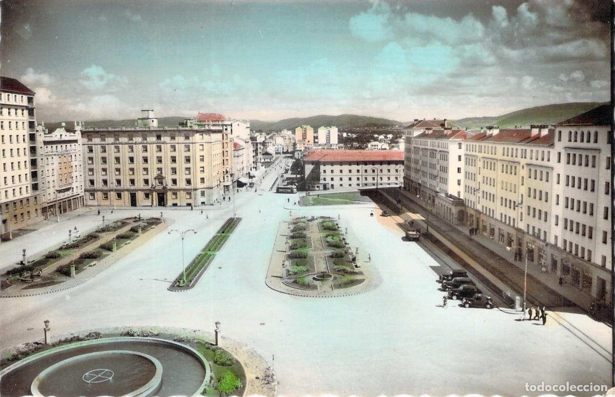Postales: Postal de la Plaza de Espa&ntilde;a en El Ferrol