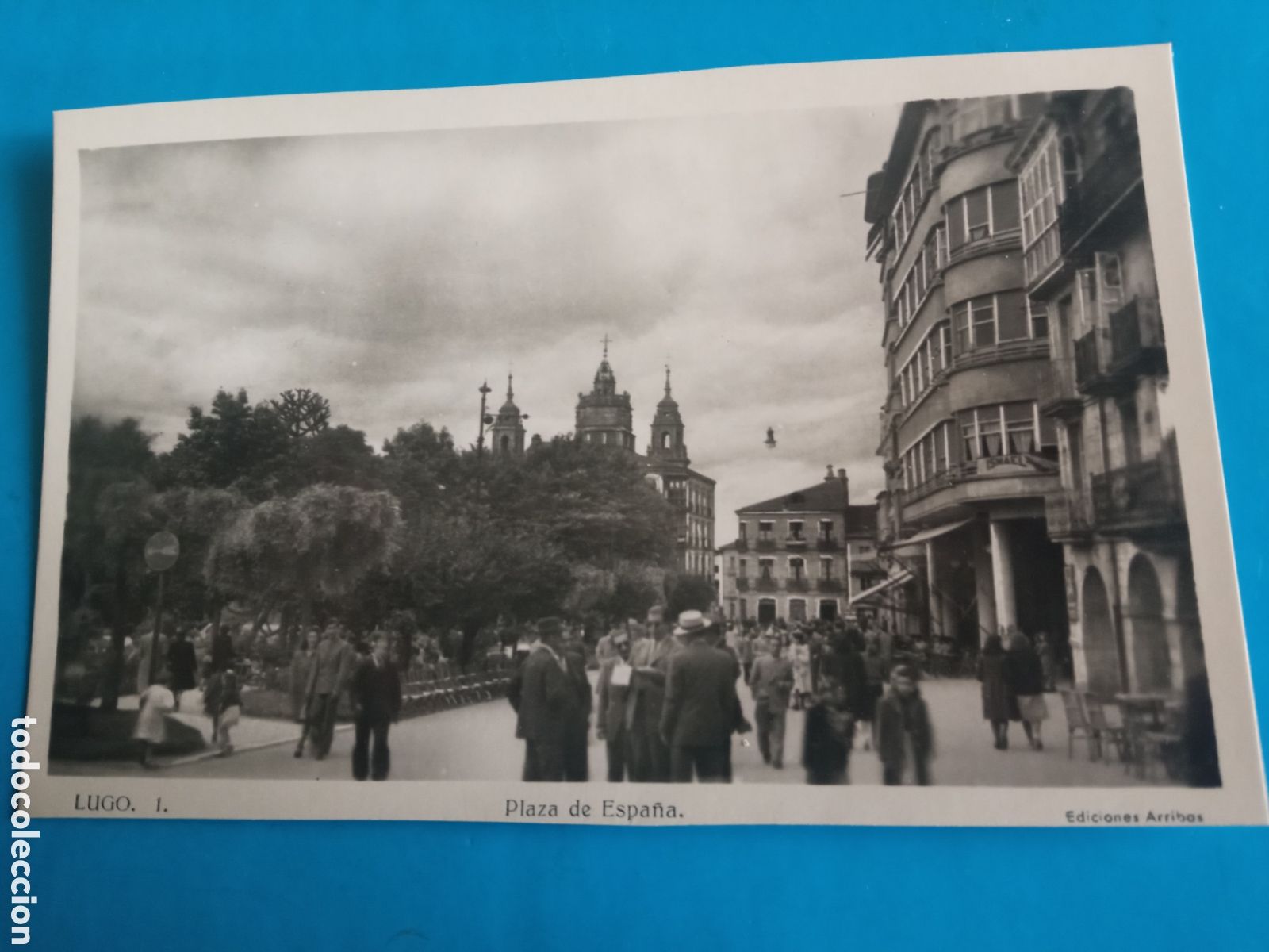 Postales: Antigua postal fotogr&aacute;fica, Lugo, Plaza de Espa&ntilde;a, Ediciones Arribas