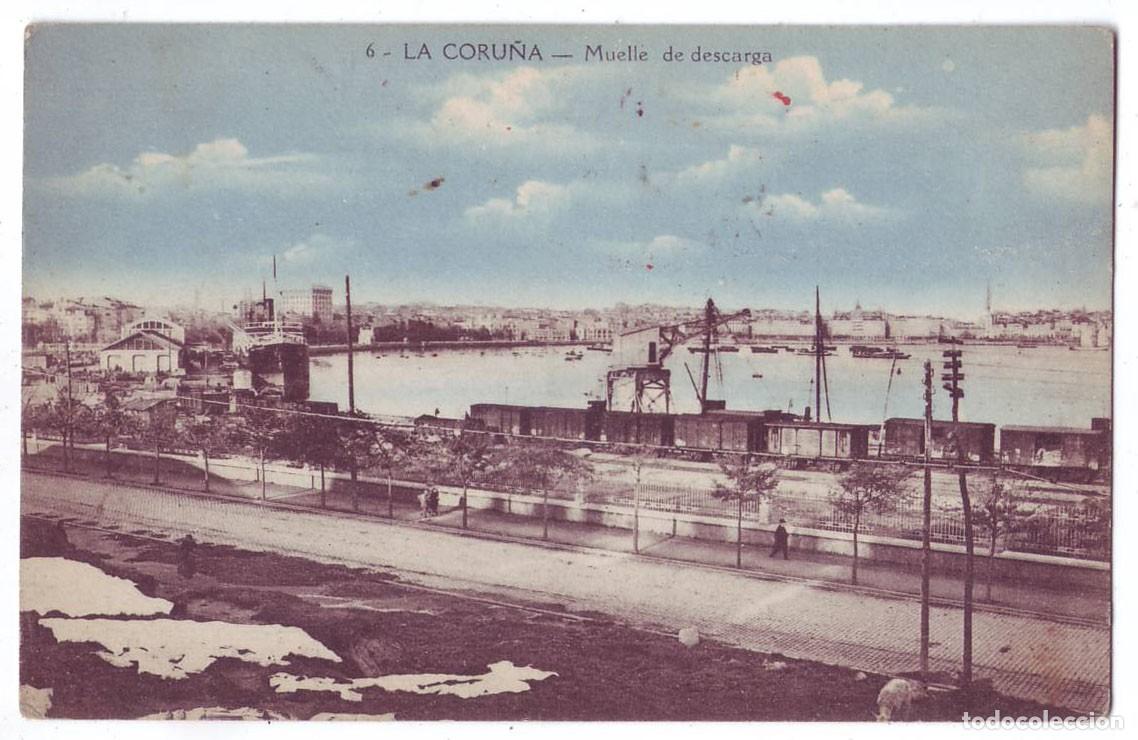 Postales: La Coru&ntilde;a: Muelle de descarga. Zincke Hermanos. No circulada (A&ntilde;os 10-20)