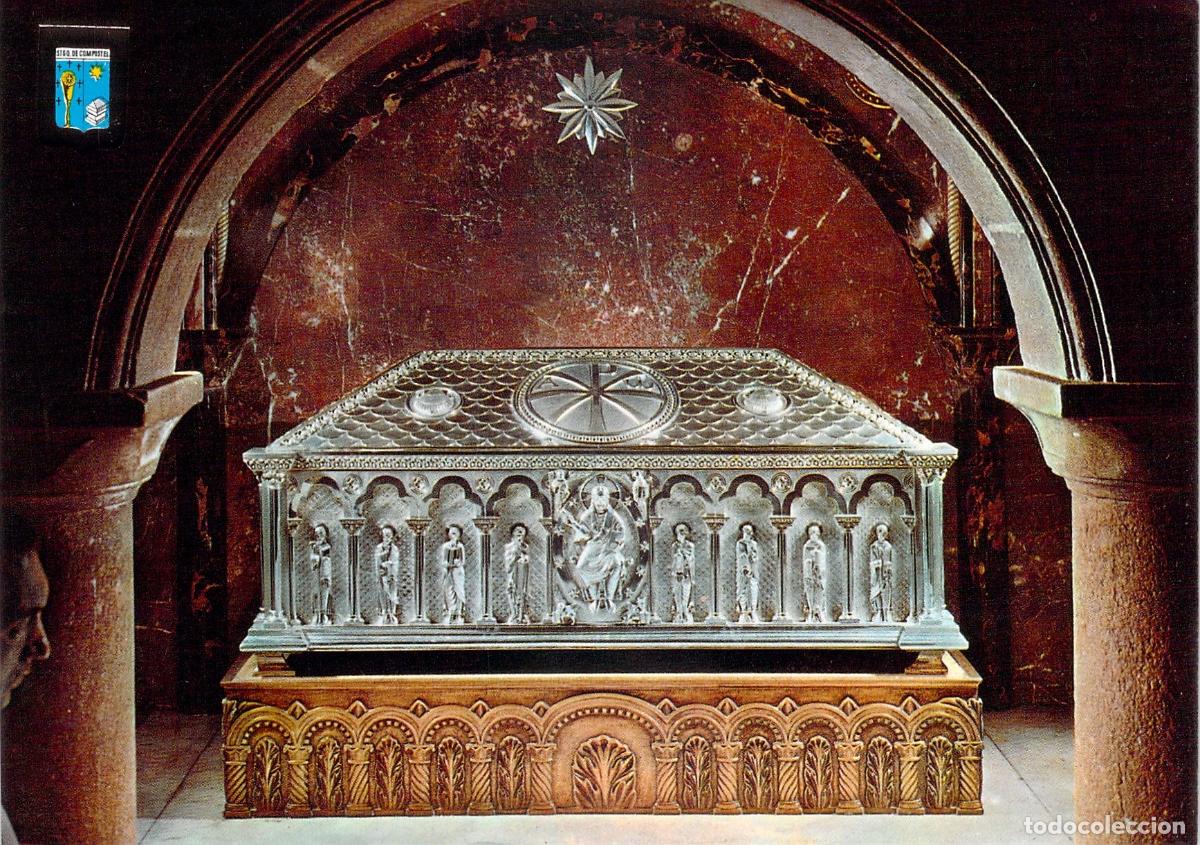 Postales: Postal de la Urna del Ap&oacute;stol Santiago en la Catedral de Compostela