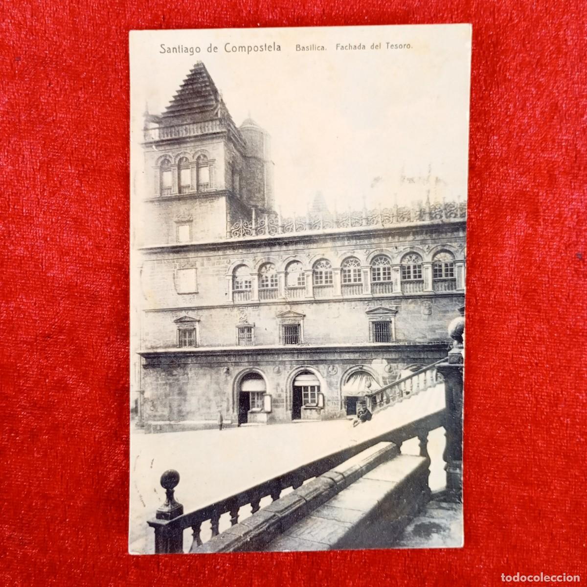 Postales: POSTAL - SANTIAGO DE COMPOSTELA - BASILICA - FACHADA DEL TESORO - RAR&Iacute;SIMA / 868