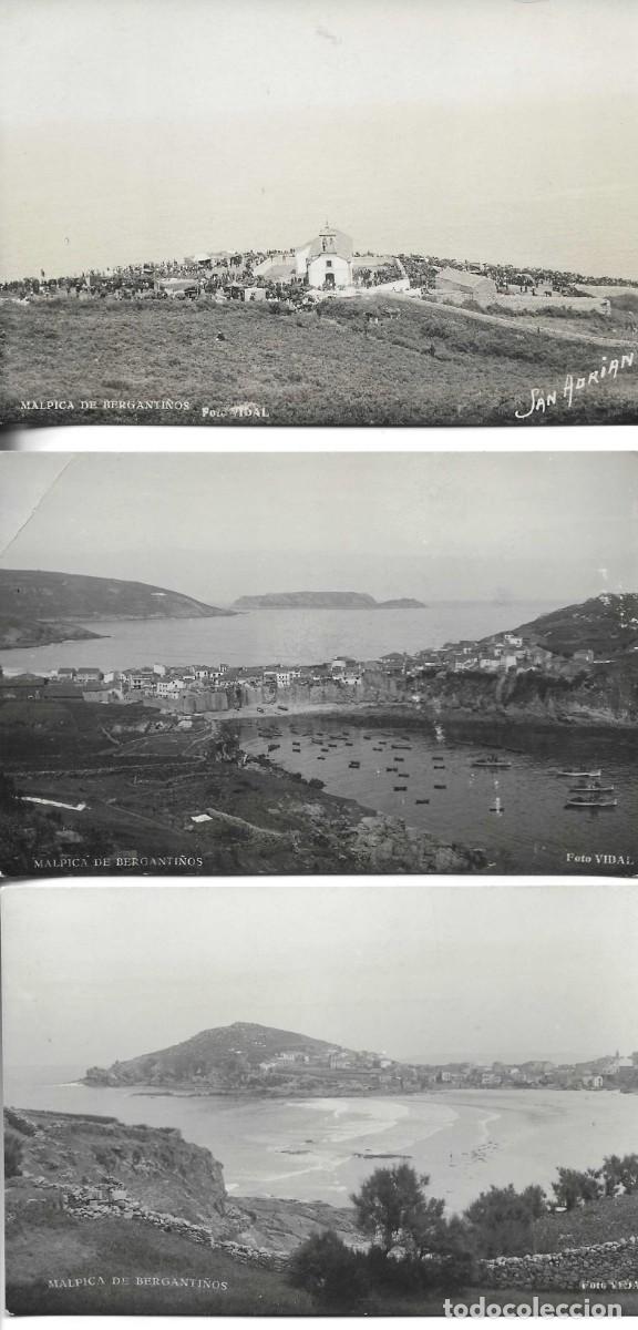 Postales: &rdquo;Vistas de Malpica&rdquo; Lote de 3 postales fotogr&aacute;ficas antiguaa. Foto Vidal