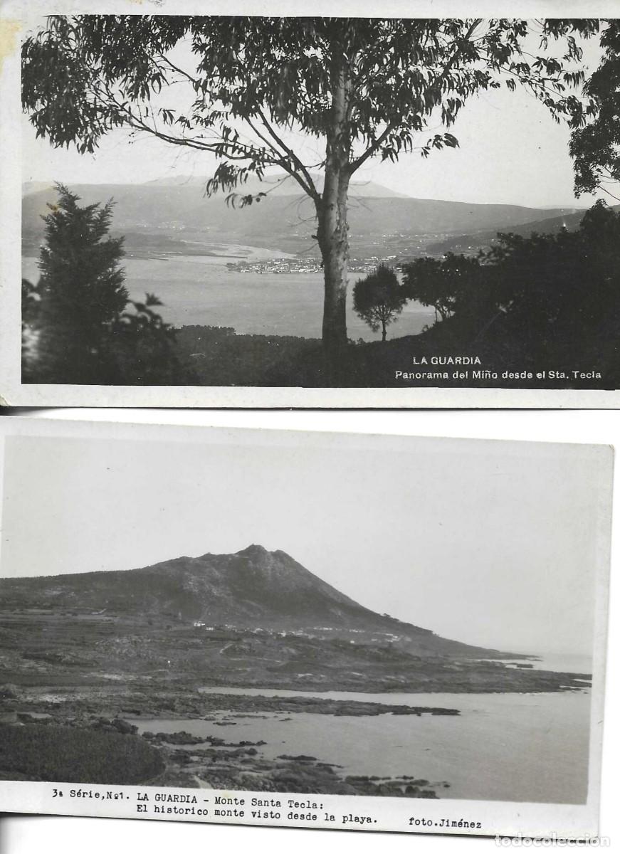 Postales: &rdquo;Vistas de La Guardia, Pontevedra&rdquo; Lote de 2 postales fotogr&aacute;ficas antiguas. 9 x 14 cms.