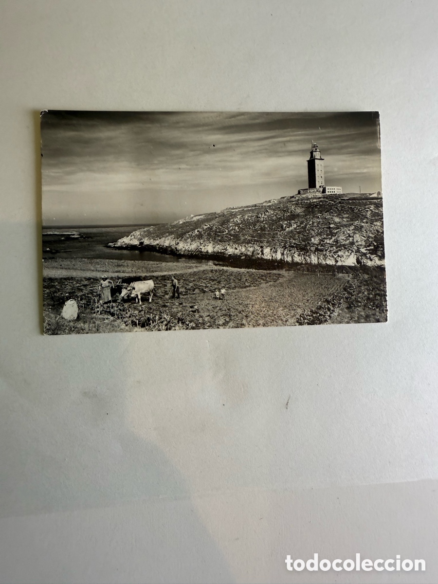 Postales: La Coru&ntilde;a Torre de H&eacute;rcules 1960 Blanco y negro Original de la &eacute;poca
