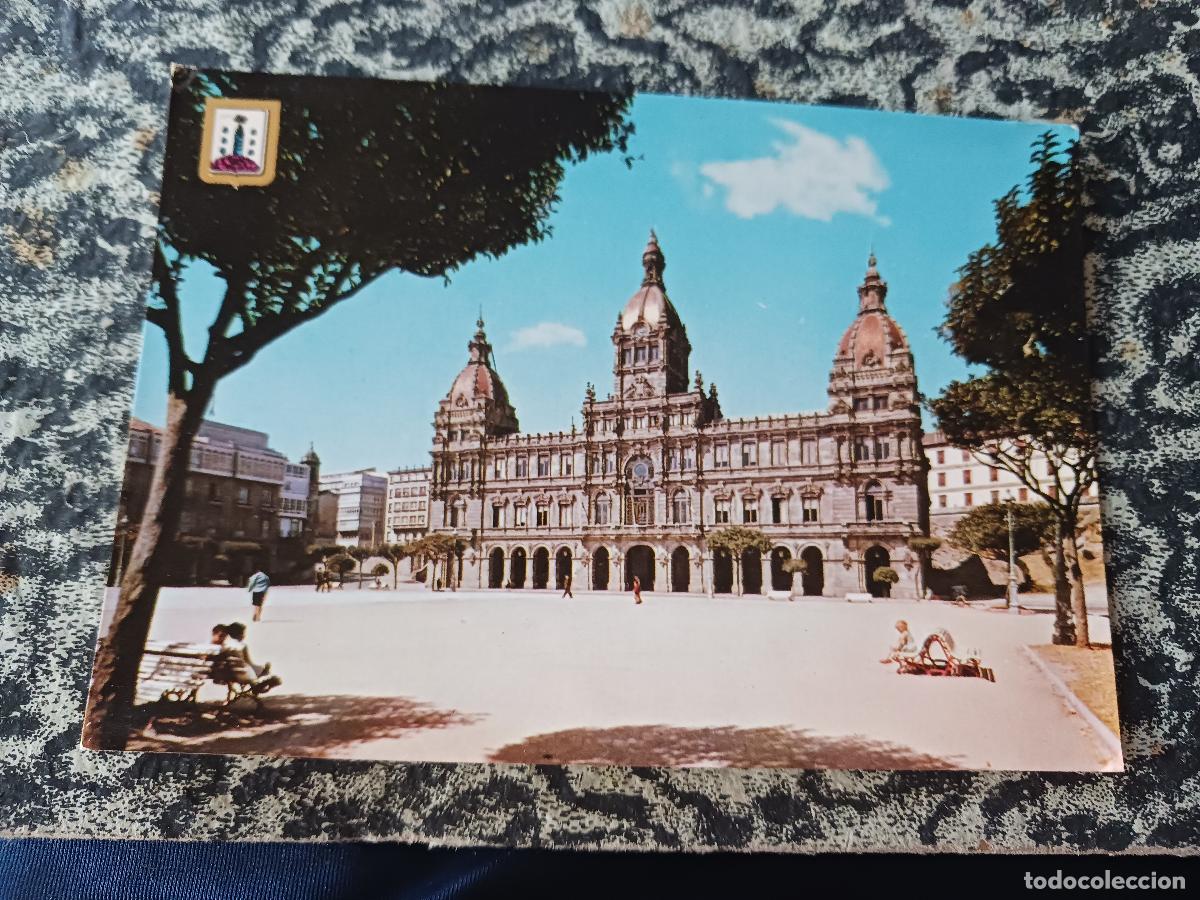 Postales: 11 la coru&ntilde;a, plaza de maria pita y palacio, ed. dominguez