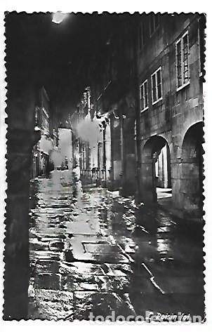 Postales: RUA DEL VILLAR DE NOCHE - RUE DU VILLAR LA NUIT.- SANTIAGO DE COMPOSTELA
