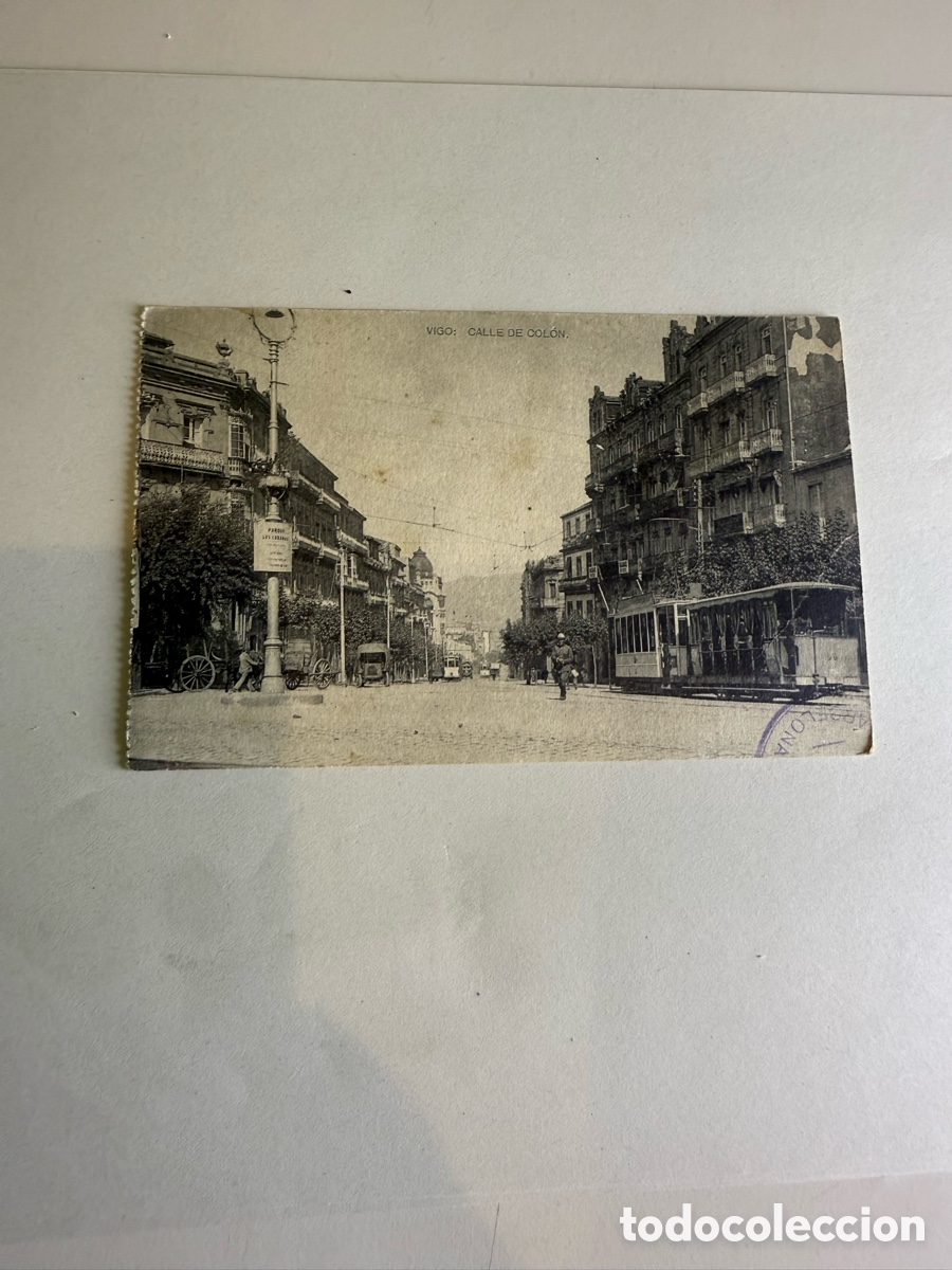 Postales: Postal Vigo Calle de Col&oacute;n Blanco y negro Original de la &eacute;poca