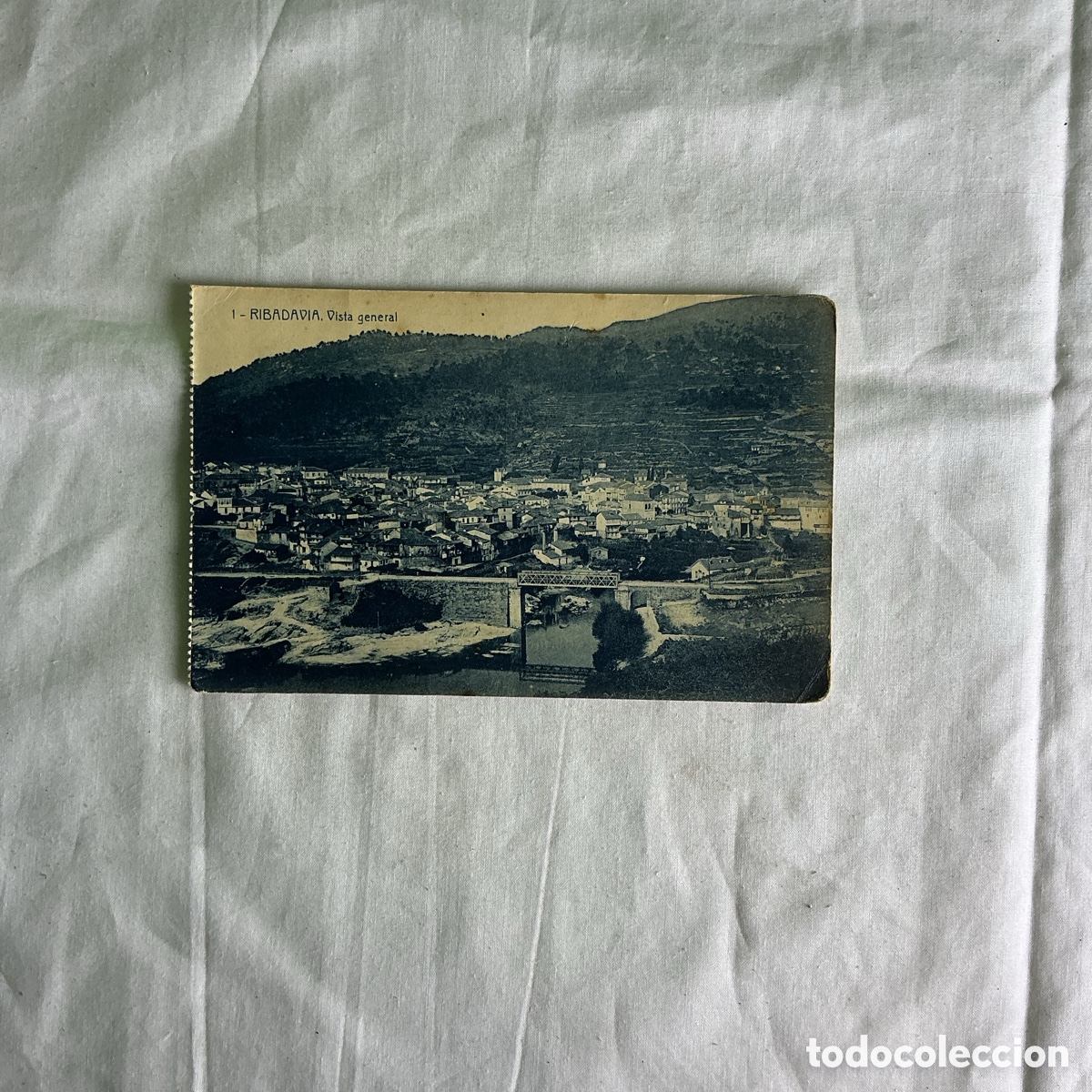 Postales: Postal Ribadavia Vista General Blanco y negro Original de la &eacute;poca 1930