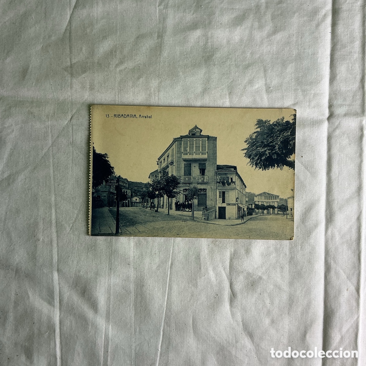 Postales: Postal Ribadavia Arrabal Blanco y negro Original de la &eacute;poca