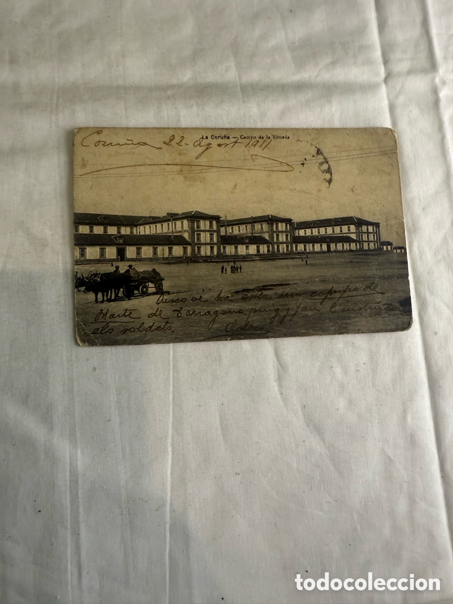 Postales: Postal La Coru&ntilde;a Campo de la Estrada Blanco y negro Original de la &eacute;poca 1911