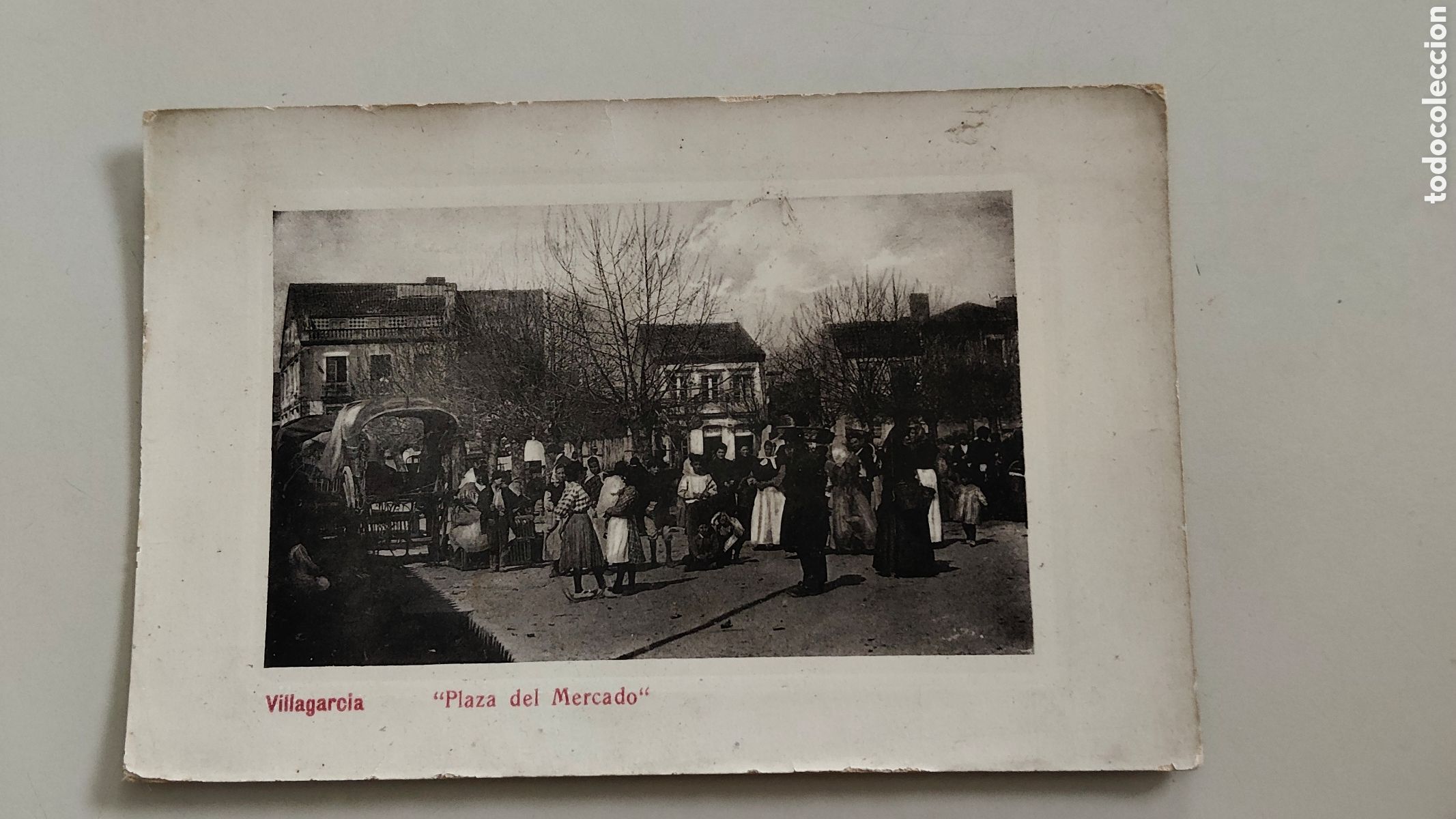 Postales: Tarjeta postal Villagarcia de Arosa Plaza del Mercado cerca 1920