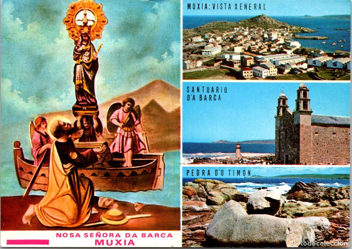 Postales: Mux&iacute;a - Nosa Se&ntilde;ora da Barca - Vista-Santuario-Tim&oacute;n - Caama&ntilde;o 5 - 149x104mm